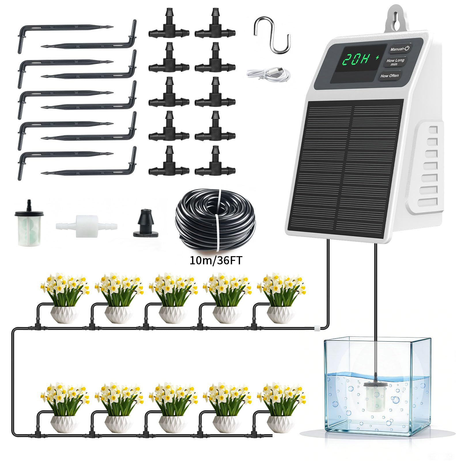 Yoocaa Smart Garden - Sistema de Irrigação Solar Automático Atualizado