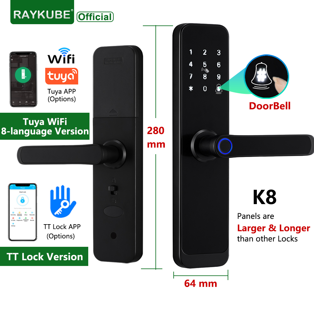 Smart Garden Door Lock - Raykube k8 fechadura de porta inteligente