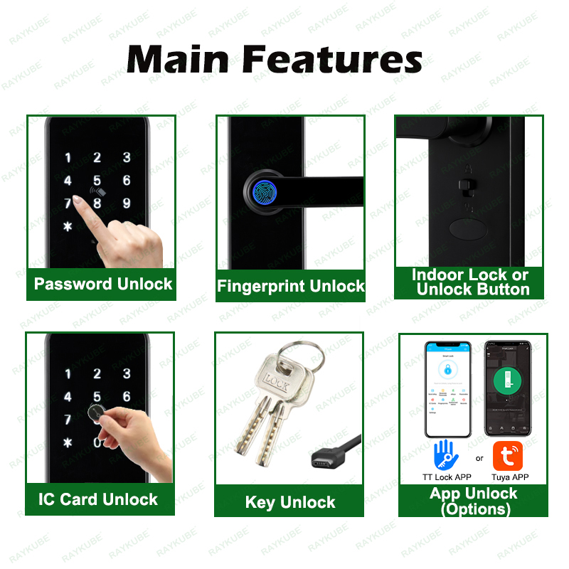 Raykube k8 fechadura de porta  - Smart Garden Door Lock avaliação e preço