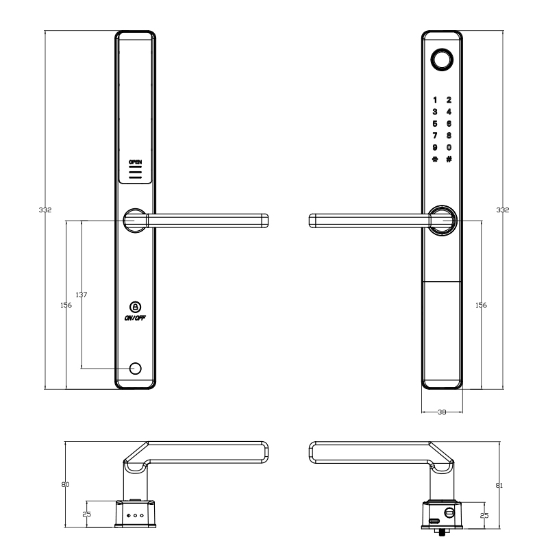 Euro 92/85/72mm Tuya wifi Smar - Smart Garden Door Lock avaliação e preço